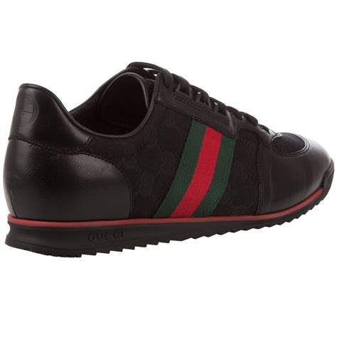 mens gucci black fabric shoes|farfetch gucci shoes men.